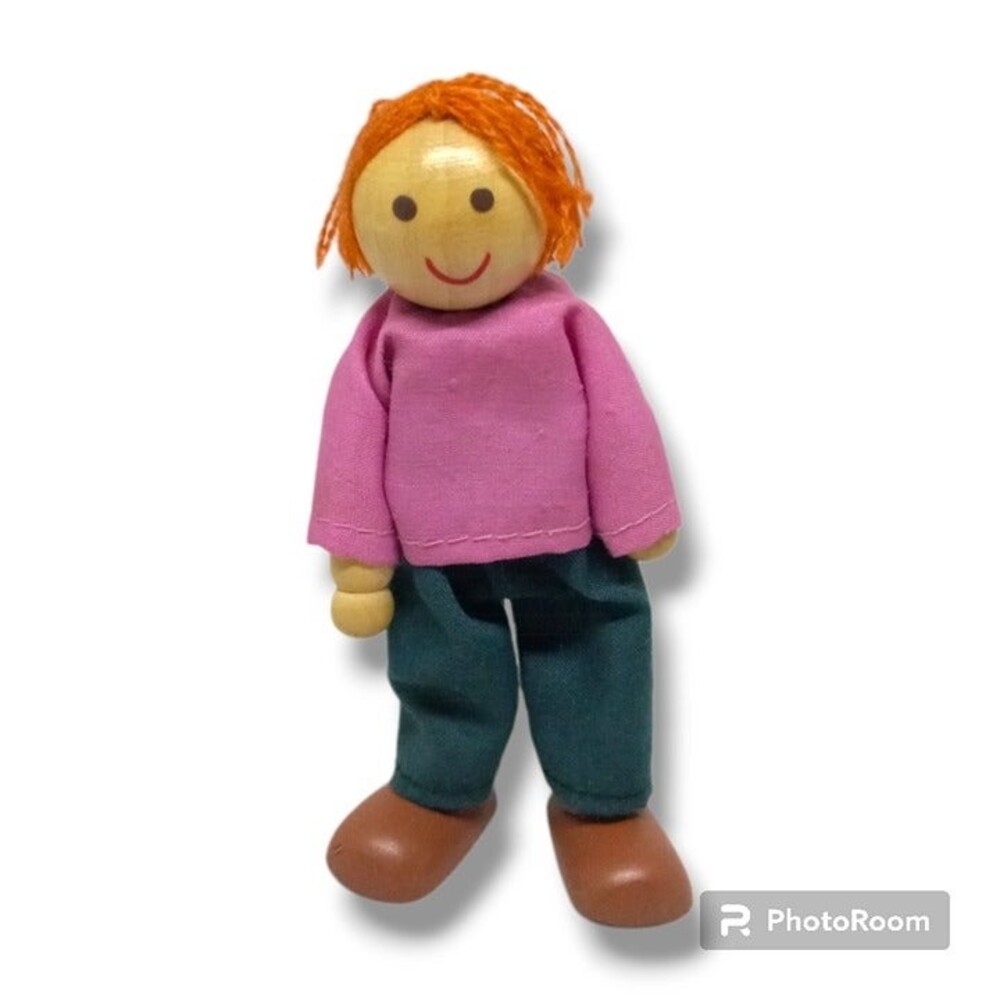 KidCraft Wooden Dollhouse Replacement-Mom-Daughter-Bendable Limbs-Caucasian